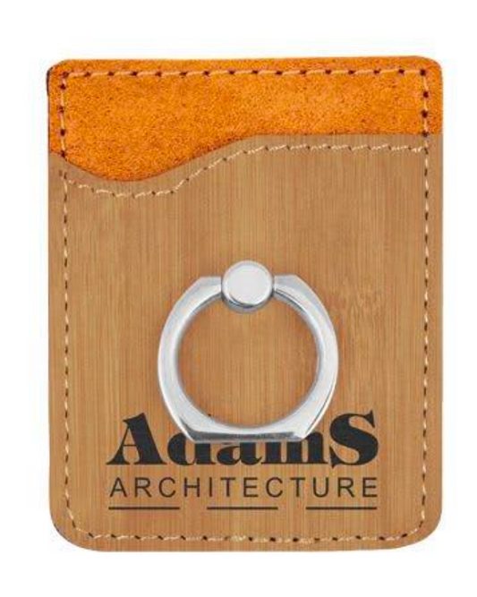 Personalized Leatherette Phone Wallet with Ring