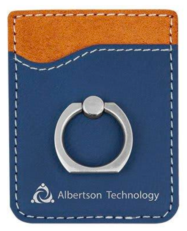 Personalized Leatherette Phone Wallet with Ring