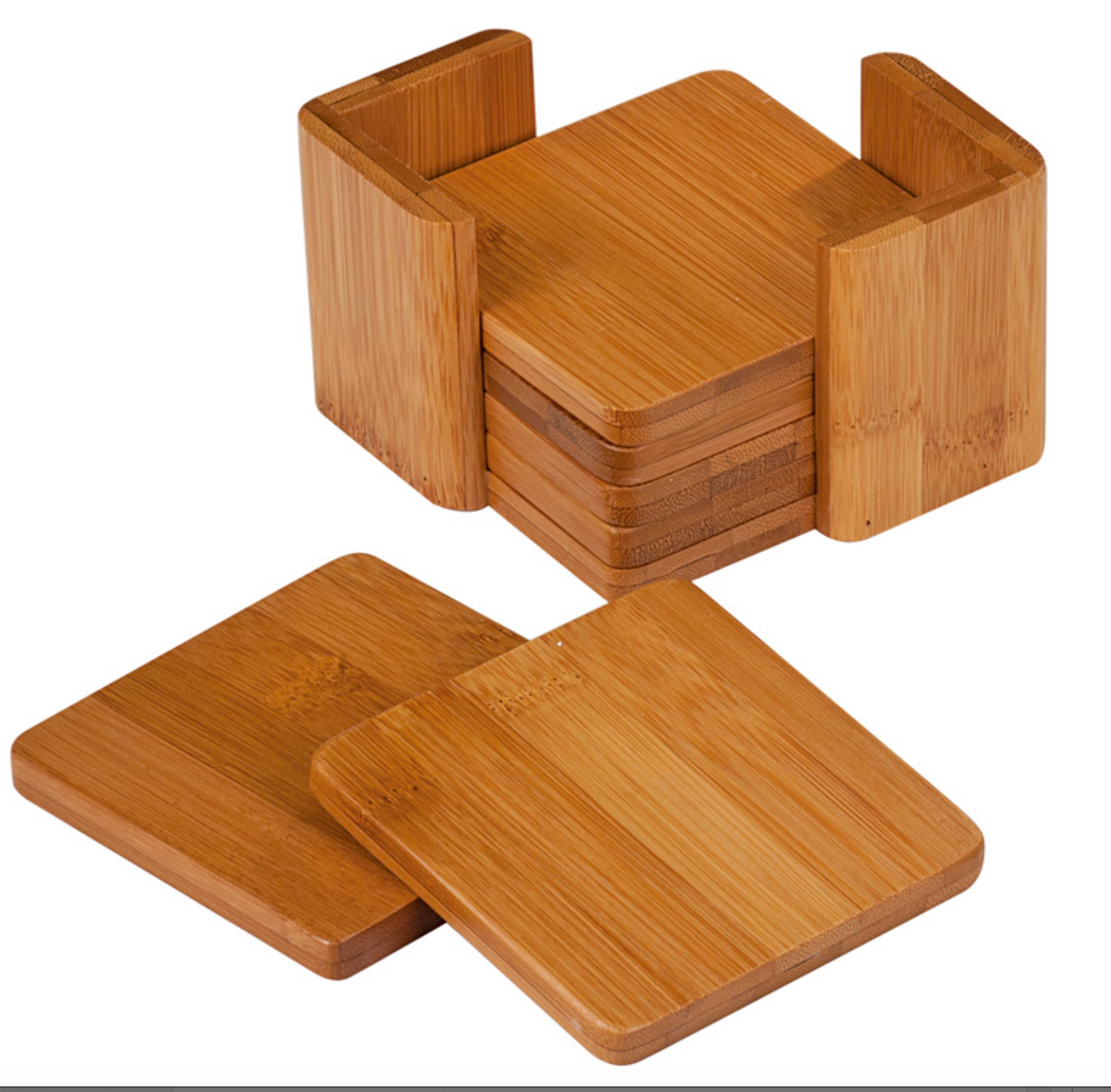 Bamboo Square Coaster Set